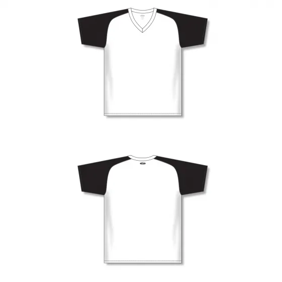 Athletic Knit (AK) BA1375Y-222 Youth White/Black Pullover Baseball Jersey