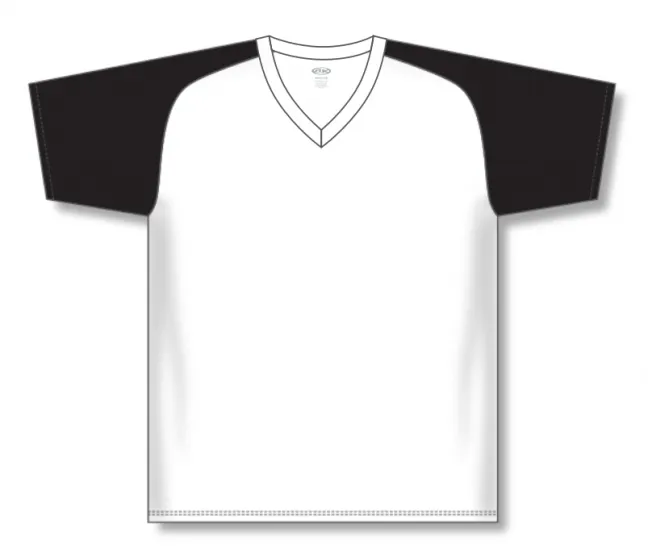 Athletic Knit (AK) BA1375Y-222 Youth White/Black Pullover Baseball Jersey