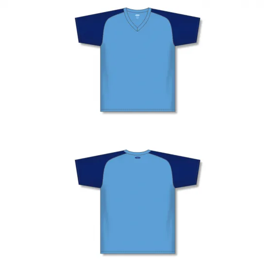 Athletic Knit (AK) BA1375Y-232 Youth Sky Blue/Navy Pullover Baseball Jersey