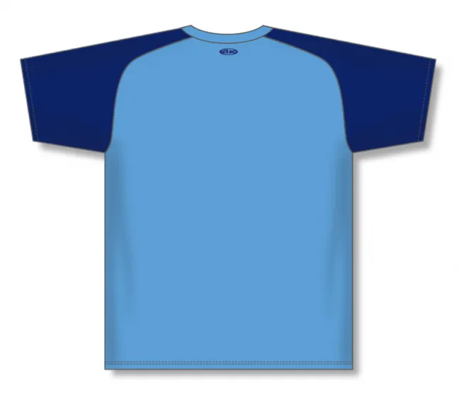 Athletic Knit (AK) BA1375Y-232 Youth Sky Blue/Navy Pullover Baseball Jersey