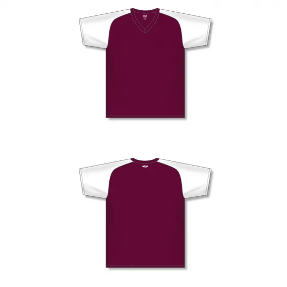 Athletic Knit (AK) BA1375Y-233 Youth Maroon/White Pullover Baseball Jersey