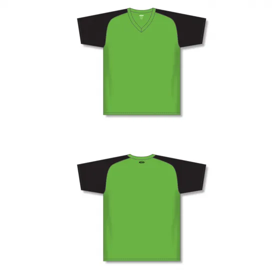 Athletic Knit (AK) BA1375Y-269 Youth Lime Green/Black Pullover Baseball Jersey