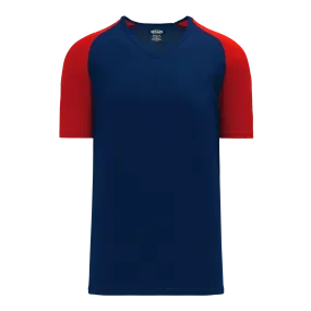 Athletic Knit (AK) BA1375Y-285 Youth Navy/Red Pullover Baseball Jersey