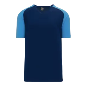 Athletic Knit (AK) BA1375Y-287 Youth Navy/Sky Blue Pullover Baseball Jersey