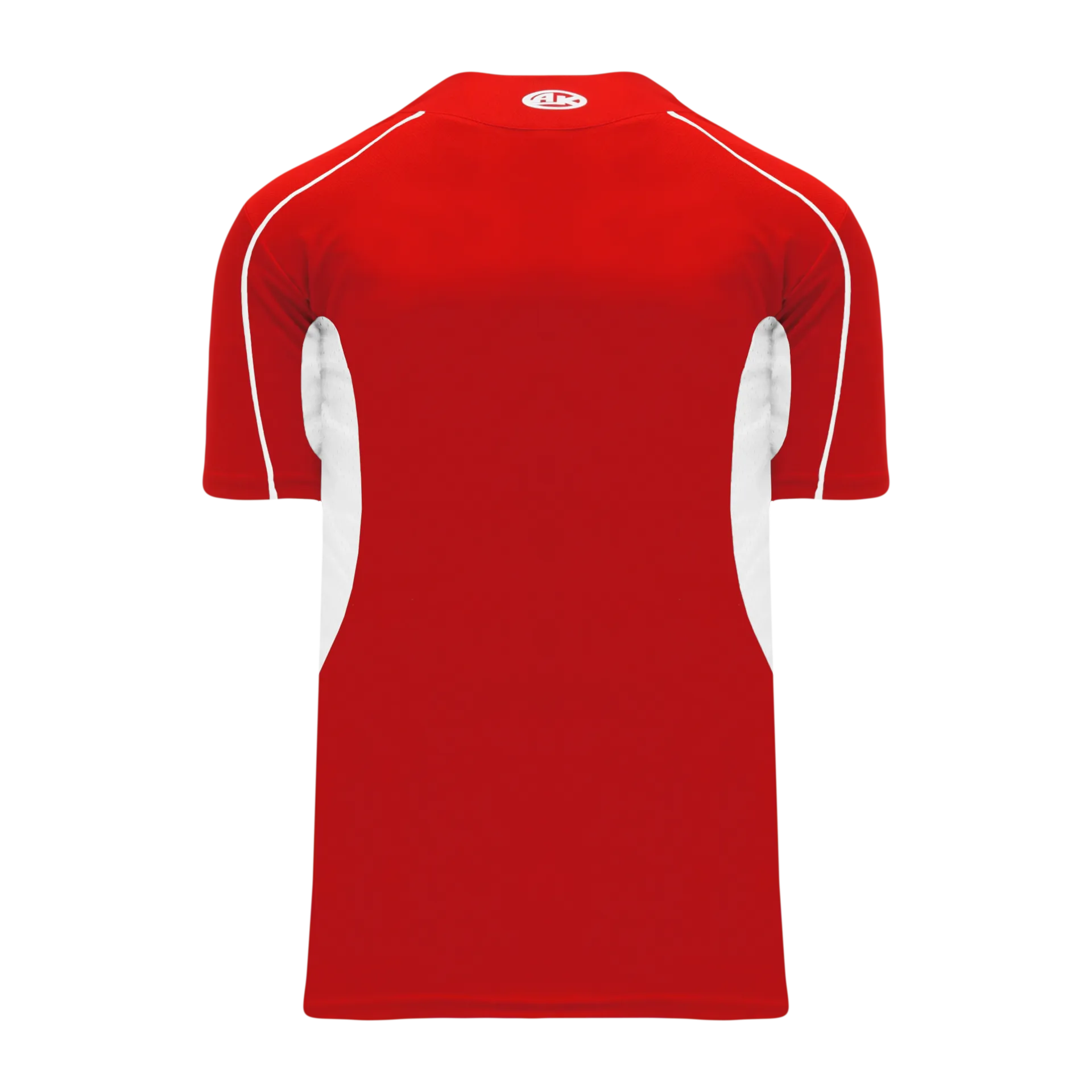Athletic Knit (AK) BA1745A-208 Adult Red/White One-Button Baseball Jersey