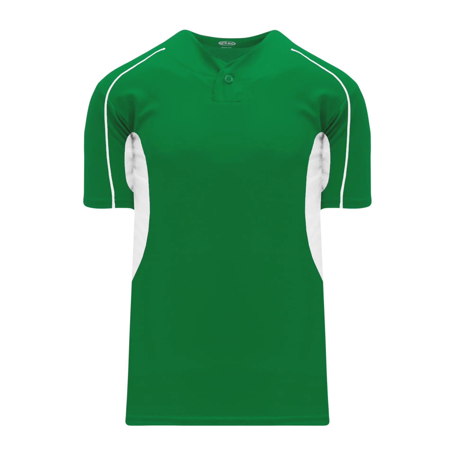 Athletic Knit (AK) BA1745A-210 Adult Kelly Green/White One-Button Baseball Jersey