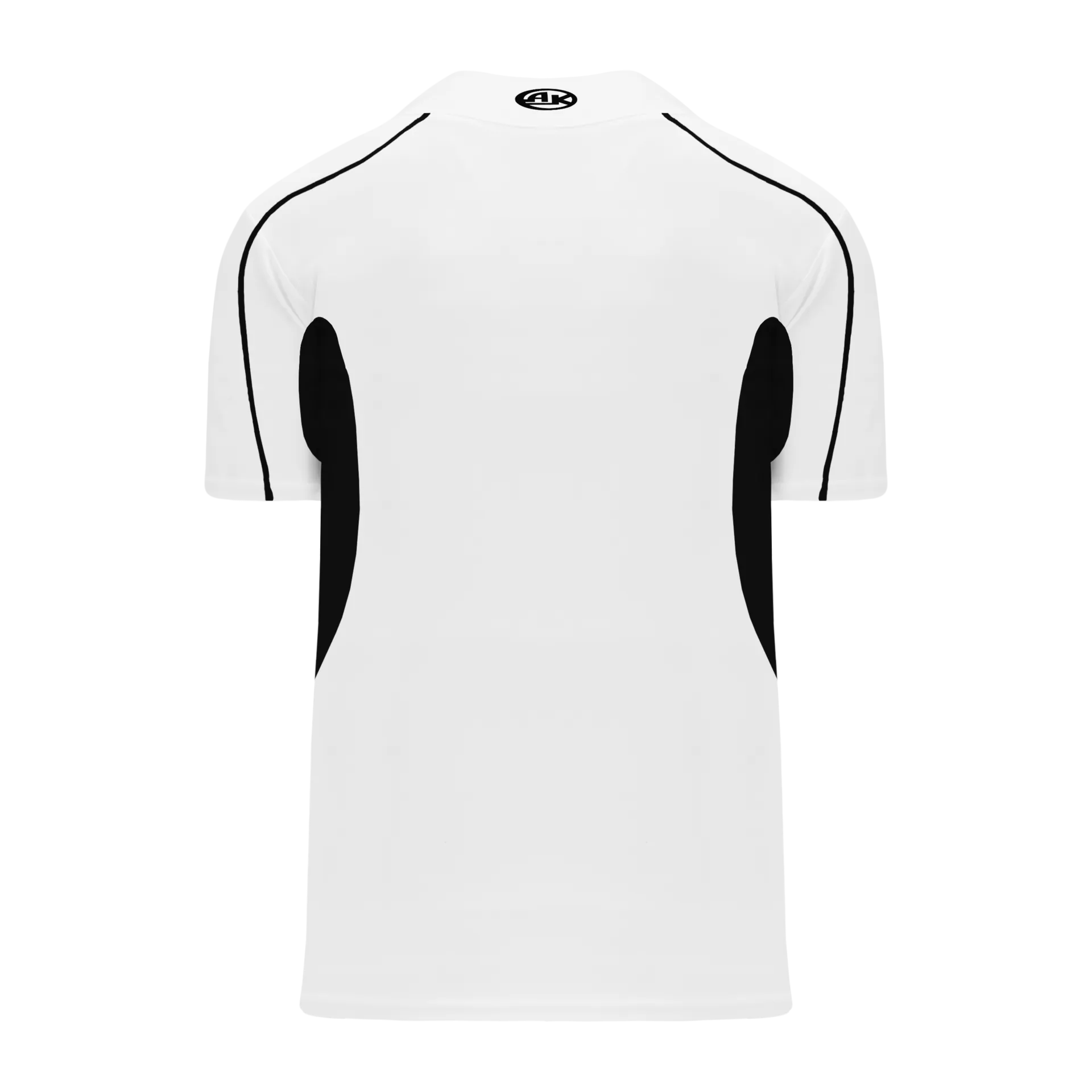 Athletic Knit (AK) BA1745A-222 Adult White/Black One-Button Baseball Jersey