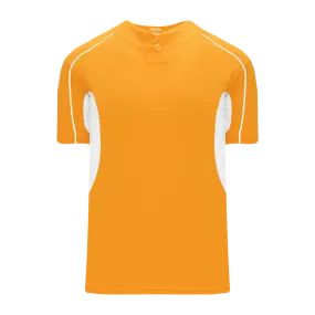 Athletic Knit (AK) BA1745A-236 Adult Gold/White One-Button Baseball Jersey