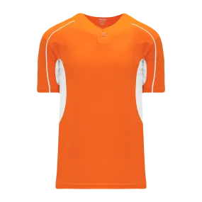 Athletic Knit (AK) BA1745A-238 Adult Orange/White One-Button Baseball Jersey
