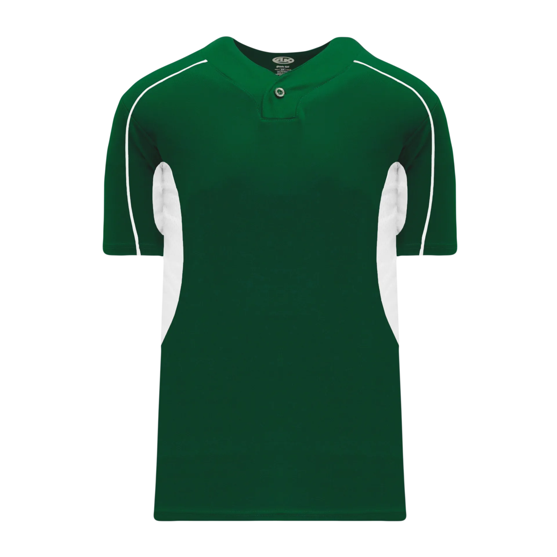 Athletic Knit (AK) BA1745A-260 Adult Dark Green/White One-Button Baseball Jersey