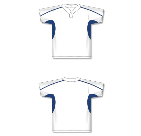 Athletic Knit (AK) BA1745Y-207 Youth White/Royal Blue One-Button Baseball Jersey