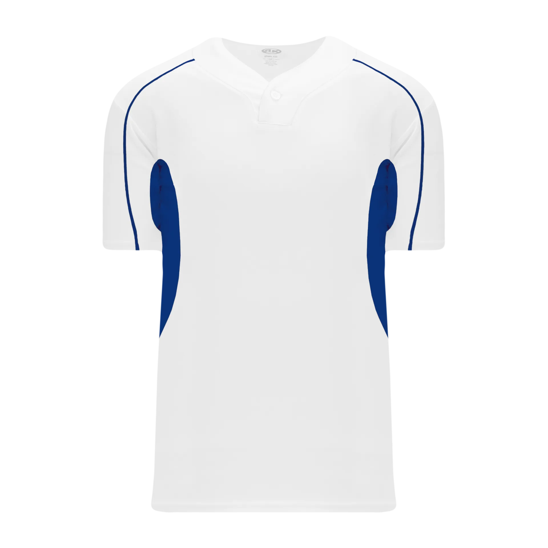 Athletic Knit (AK) BA1745Y-207 Youth White/Royal Blue One-Button Baseball Jersey