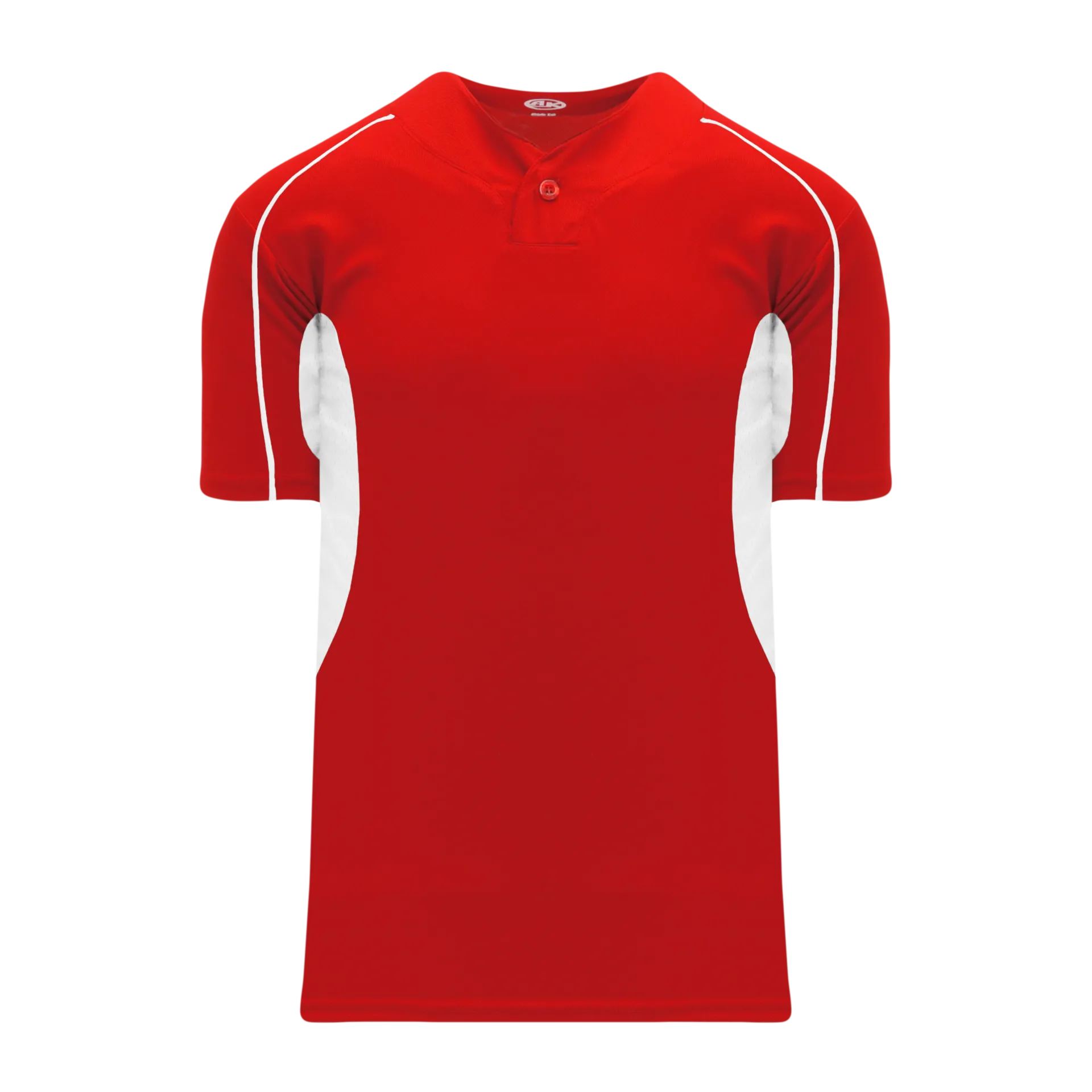 Athletic Knit (AK) BA1745Y-208 Youth Red/White One-Button Baseball Jersey