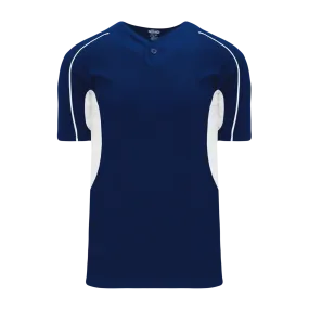 Athletic Knit (AK) BA1745Y-216 Youth Navy/White One-Button Baseball Jersey