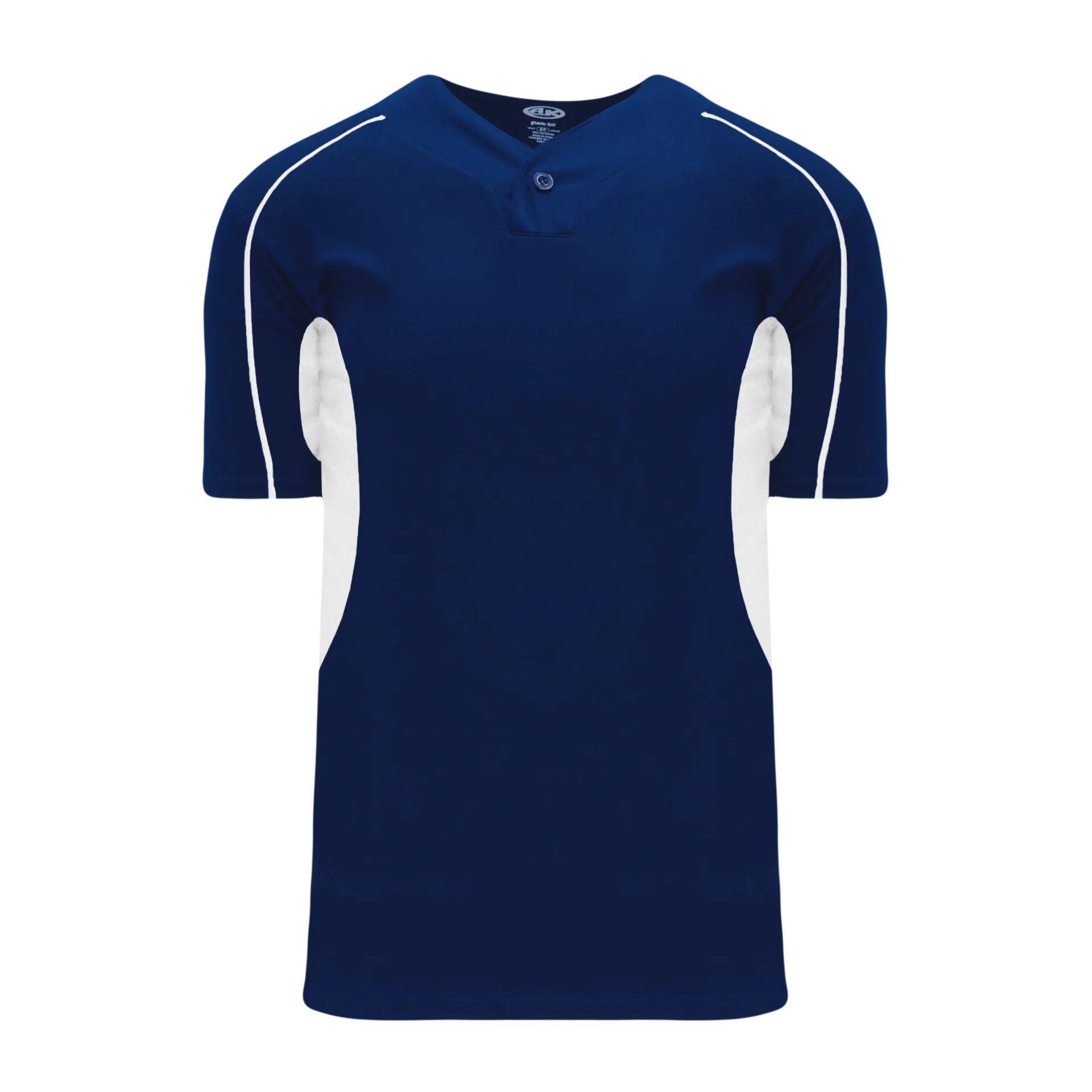 Athletic Knit (AK) BA1745Y-216 Youth Navy/White One-Button Baseball Jersey