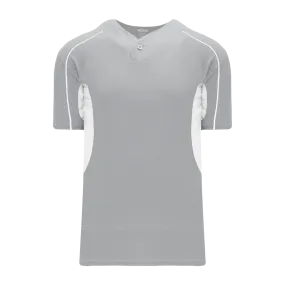 Athletic Knit (AK) BA1745Y-245 Youth Grey/White One-Button Baseball Jersey