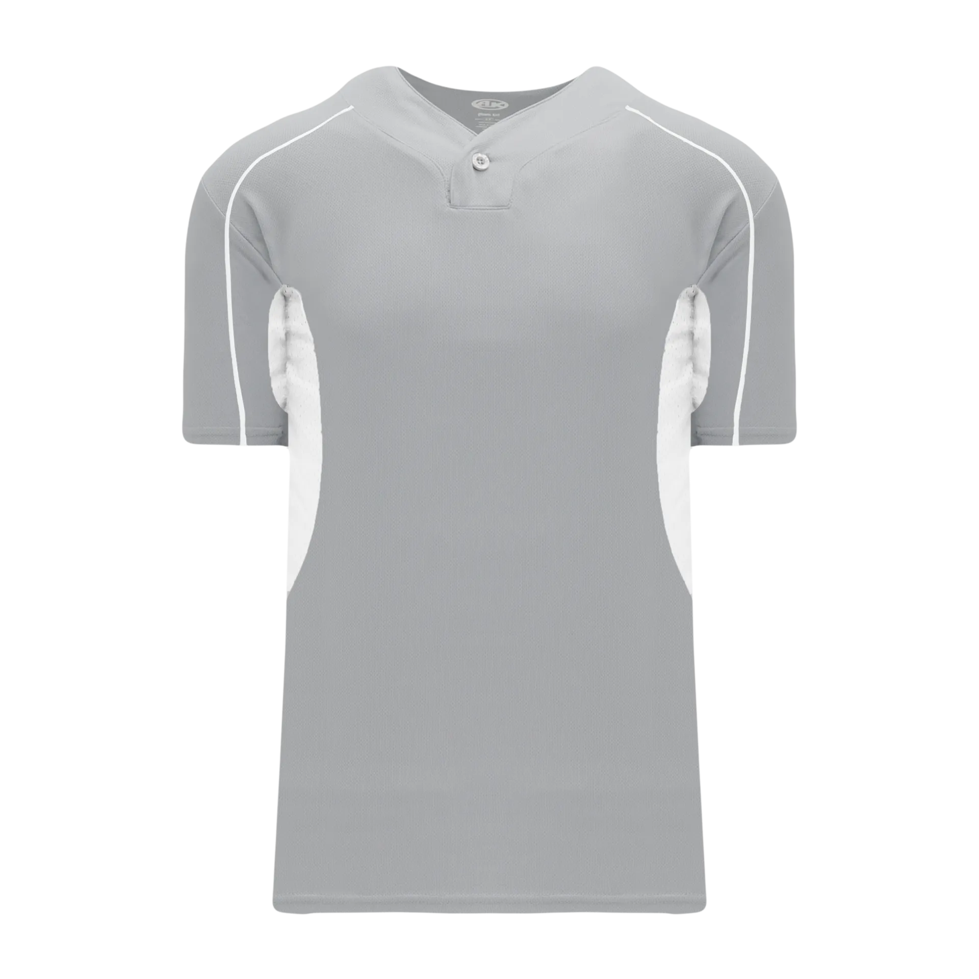Athletic Knit (AK) BA1745Y-245 Youth Grey/White One-Button Baseball Jersey