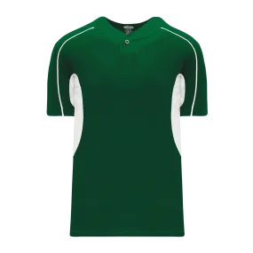 Athletic Knit (AK) BA1745Y-260 Youth Dark Green/White One-Button Baseball Jersey