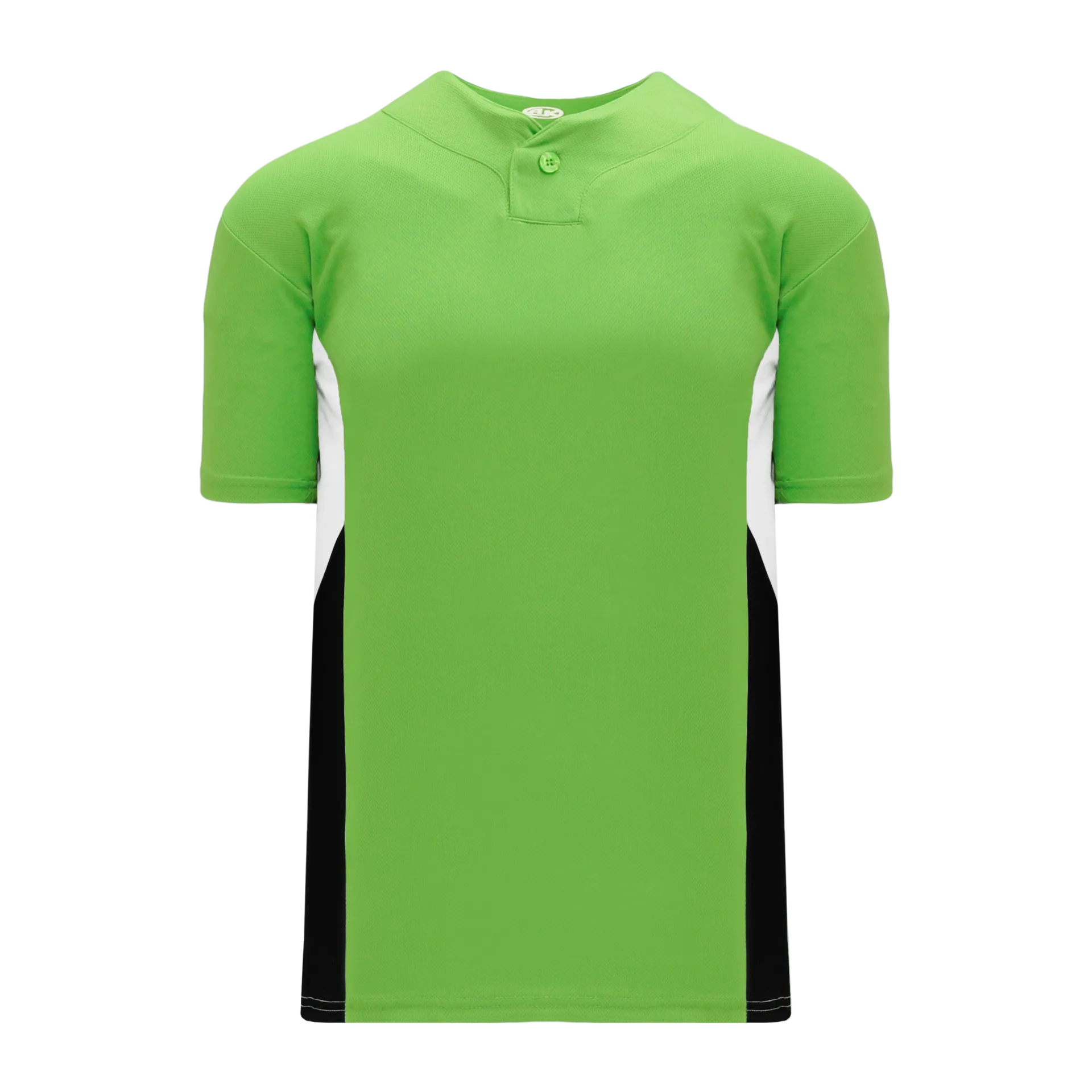 Athletic Knit (AK) BA1763A-107 Adult Lime Green/White/Black One-Button Baseball Jersey