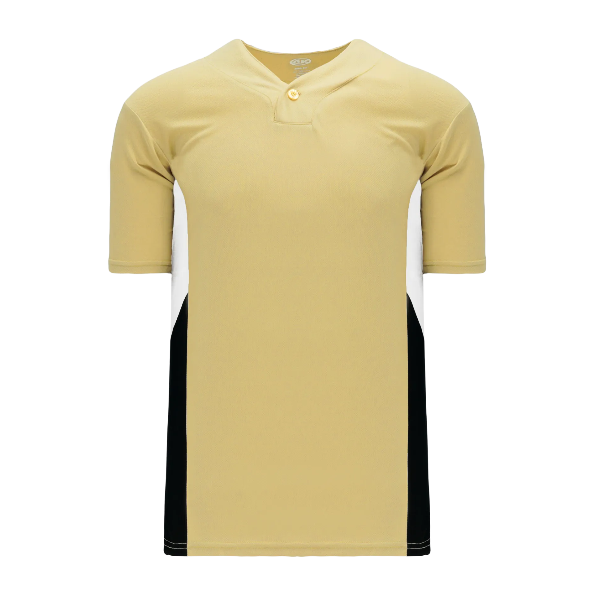 Athletic Knit (AK) BA1763A-281 Adult Vegas Gold/White/Black One-Button Baseball Jersey