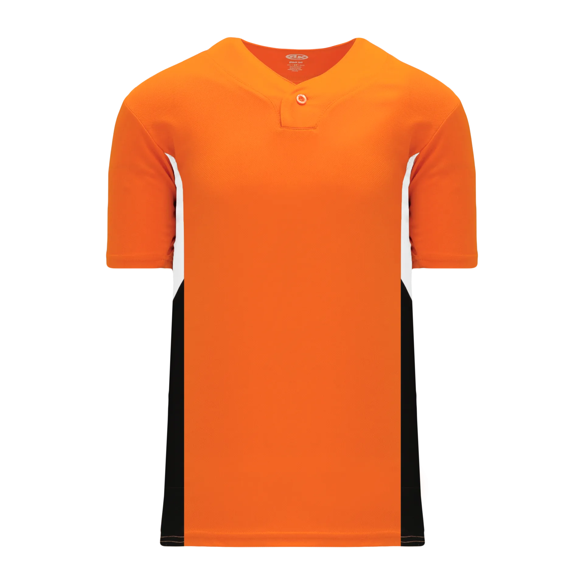 Athletic Knit (AK) BA1763A-330 Adult Orange/White/Black One-Button Baseball Jersey