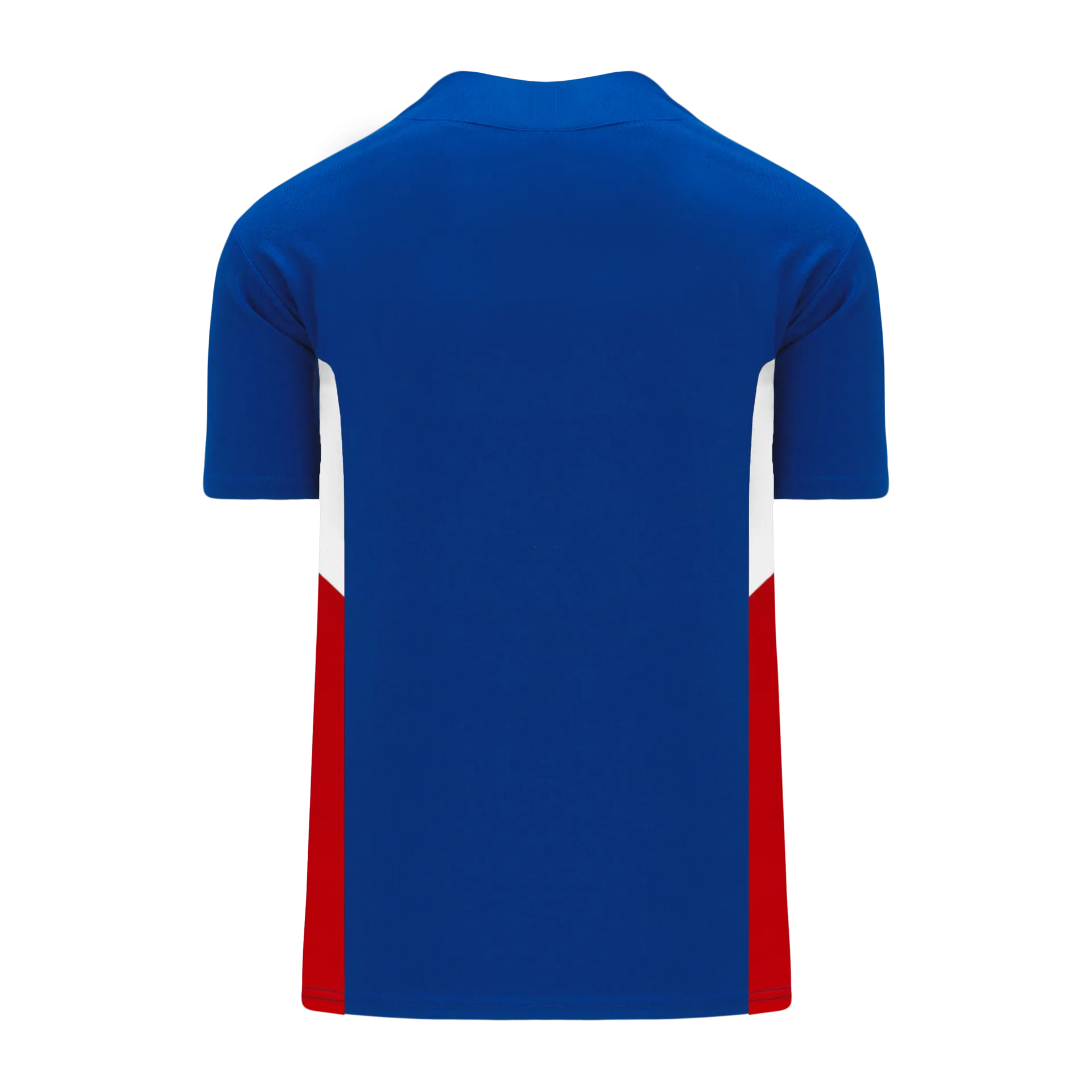 Athletic Knit (AK) BA1763A-333 Adult Royal Blue/White/Red One-Button Baseball Jersey