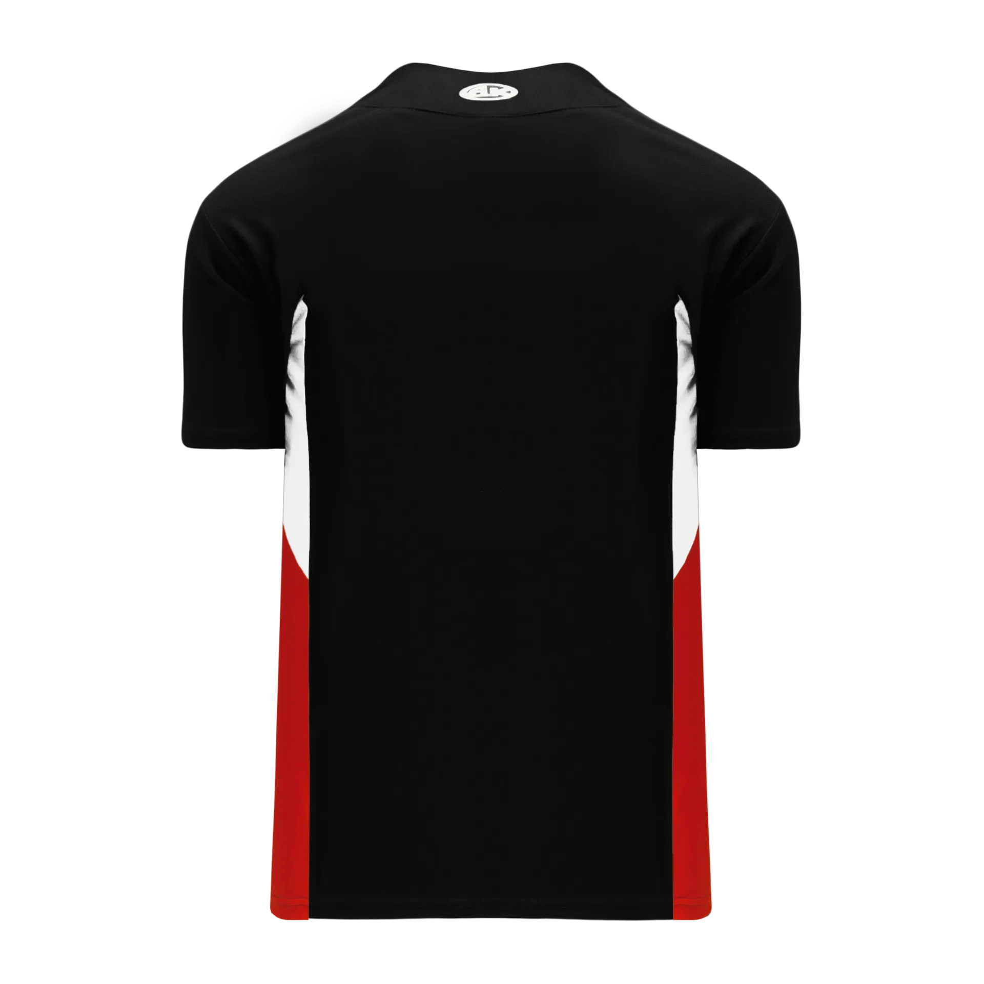 Athletic Knit (AK) BA1763A-348 Adult Black/White/Red One-Button Baseball Jersey