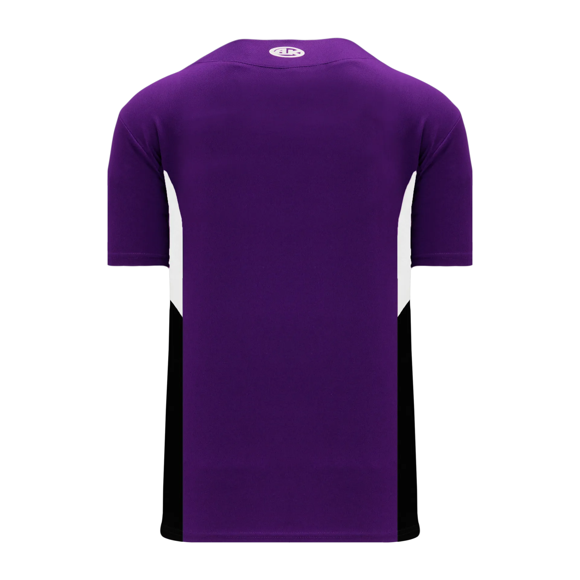 Athletic Knit (AK) BA1763A-438 Adult Purple/White/Black One-Button Baseball Jersey