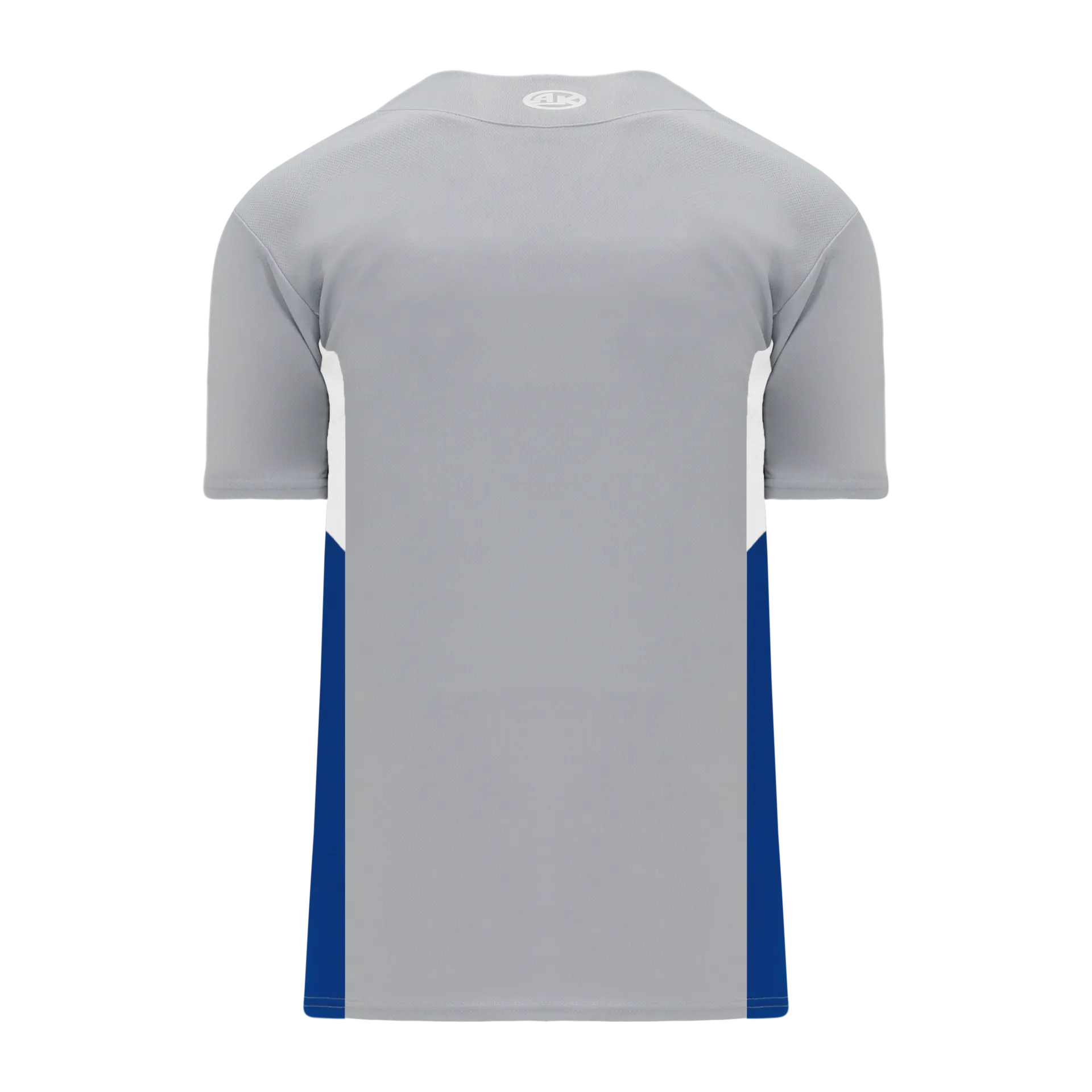 Athletic Knit (AK) BA1763A-450 Adult Grey/White/Royal Blue One-Button Baseball Jersey