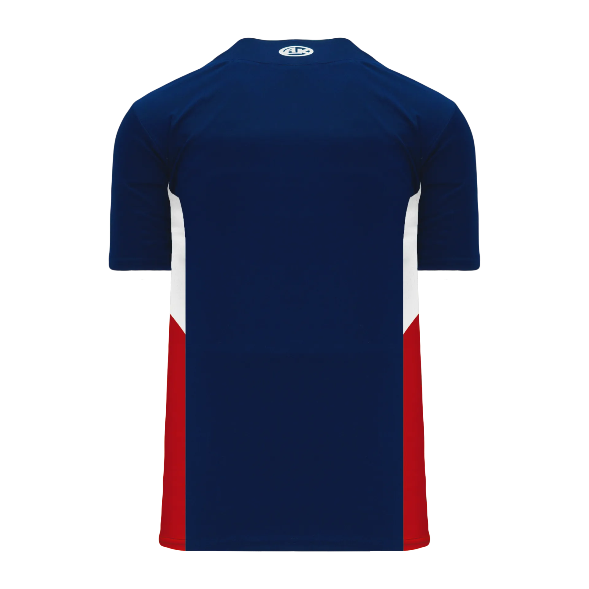 Athletic Knit (AK) BA1763A-764 Adult Navy/White/Red One-Button Baseball Jersey