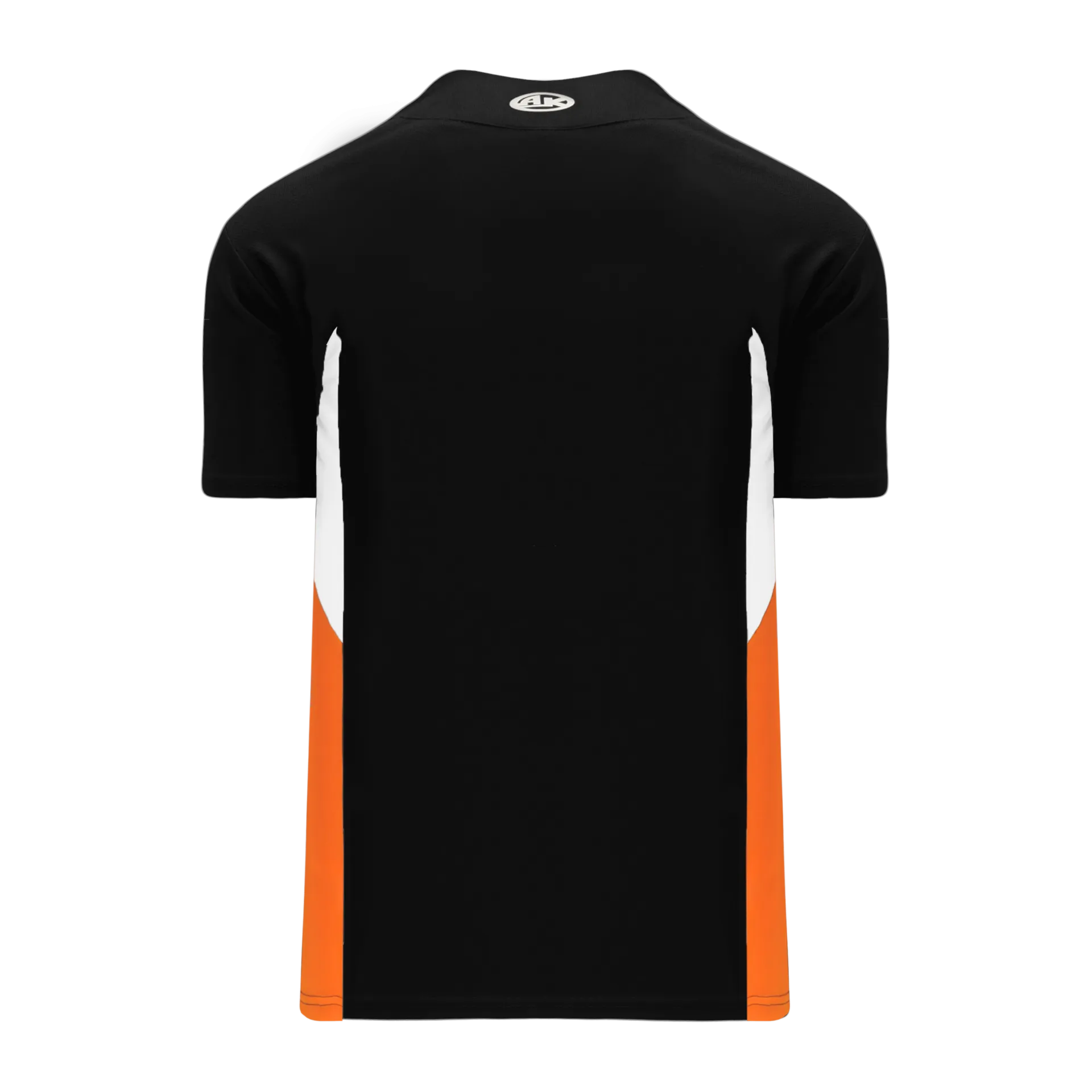 Athletic Knit (AK) BA1763Y-223 Youth Black/White/Orange One-Button Baseball Jersey