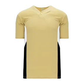 Athletic Knit (AK) BA1763Y-281 Youth Vegas Gold/White/Black One-Button Baseball Jersey