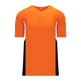 Athletic Knit (AK) BA1763Y-330 Youth Orange/White/Black One-Button Baseball Jersey