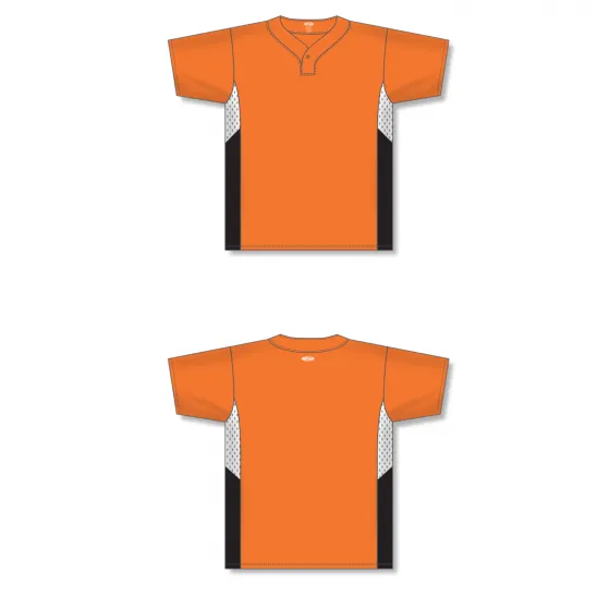 Athletic Knit (AK) BA1763Y-330 Youth Orange/White/Black One-Button Baseball Jersey