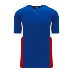 Athletic Knit (AK) BA1763Y-333 Youth Royal Blue/White/Red One-Button Baseball Jersey