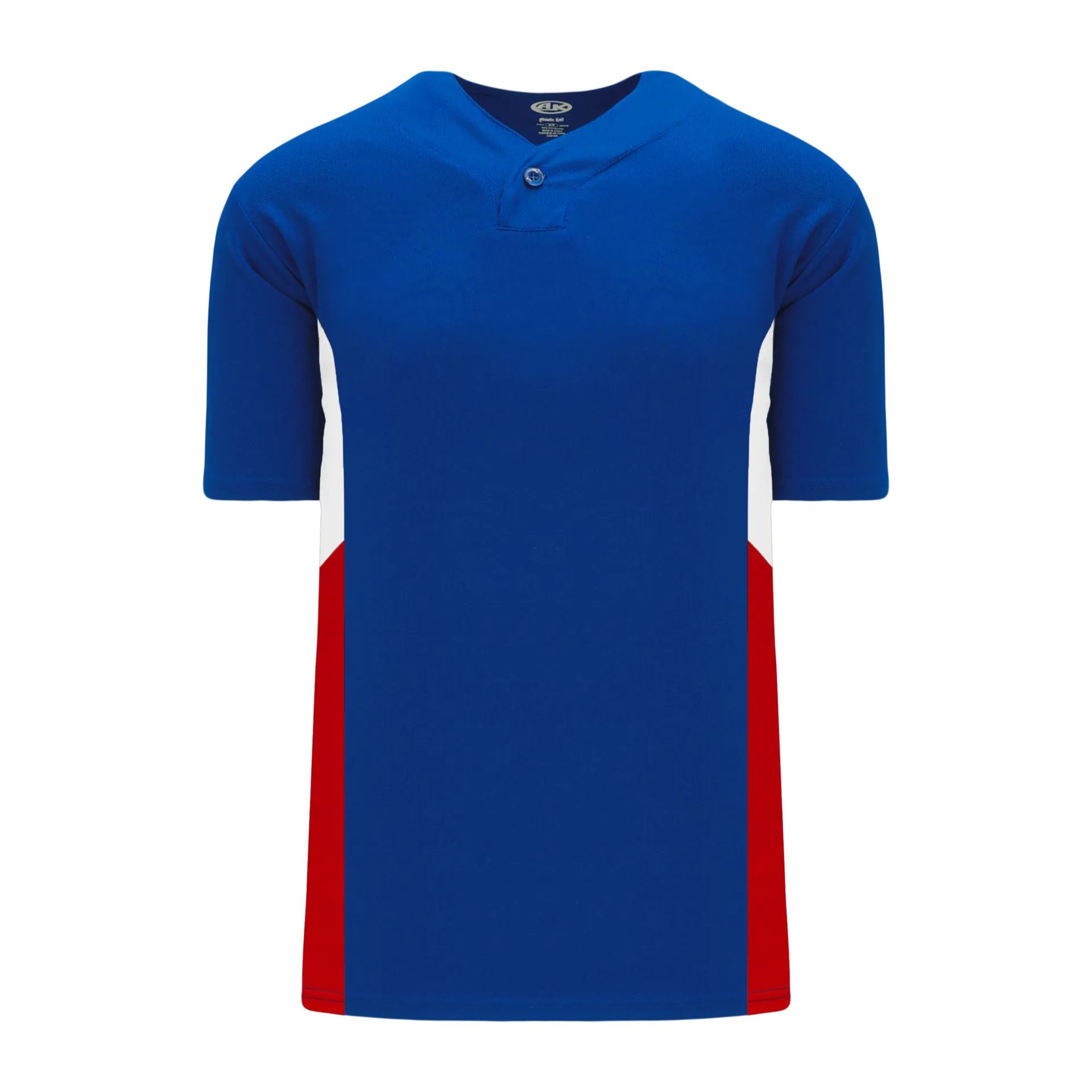 Athletic Knit (AK) BA1763Y-333 Youth Royal Blue/White/Red One-Button Baseball Jersey