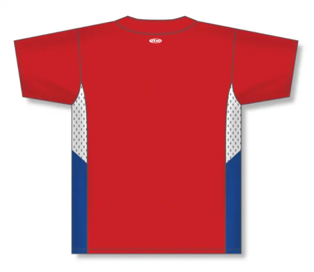 Athletic Knit (AK) BA1763Y-344 Youth Red/White/Royal Blue One-Button Baseball Jersey
