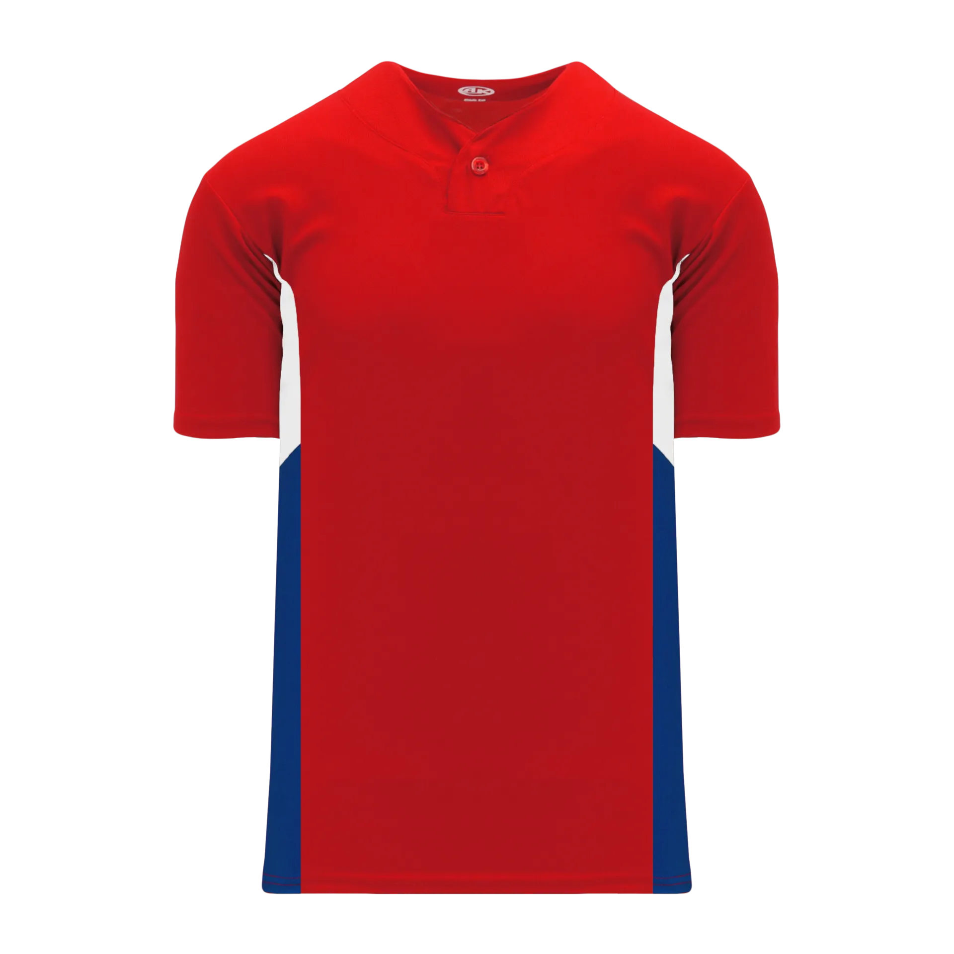 Athletic Knit (AK) BA1763Y-344 Youth Red/White/Royal Blue One-Button Baseball Jersey