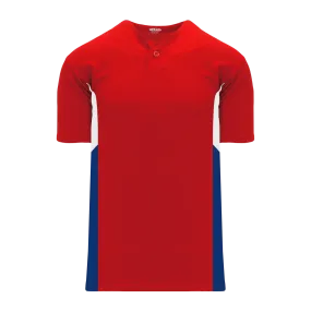Athletic Knit (AK) BA1763Y-344 Youth Red/White/Royal Blue One-Button Baseball Jersey
