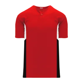 Athletic Knit (AK) BA1763Y-414 Youth Red/White/Black One-Button Baseball Jersey