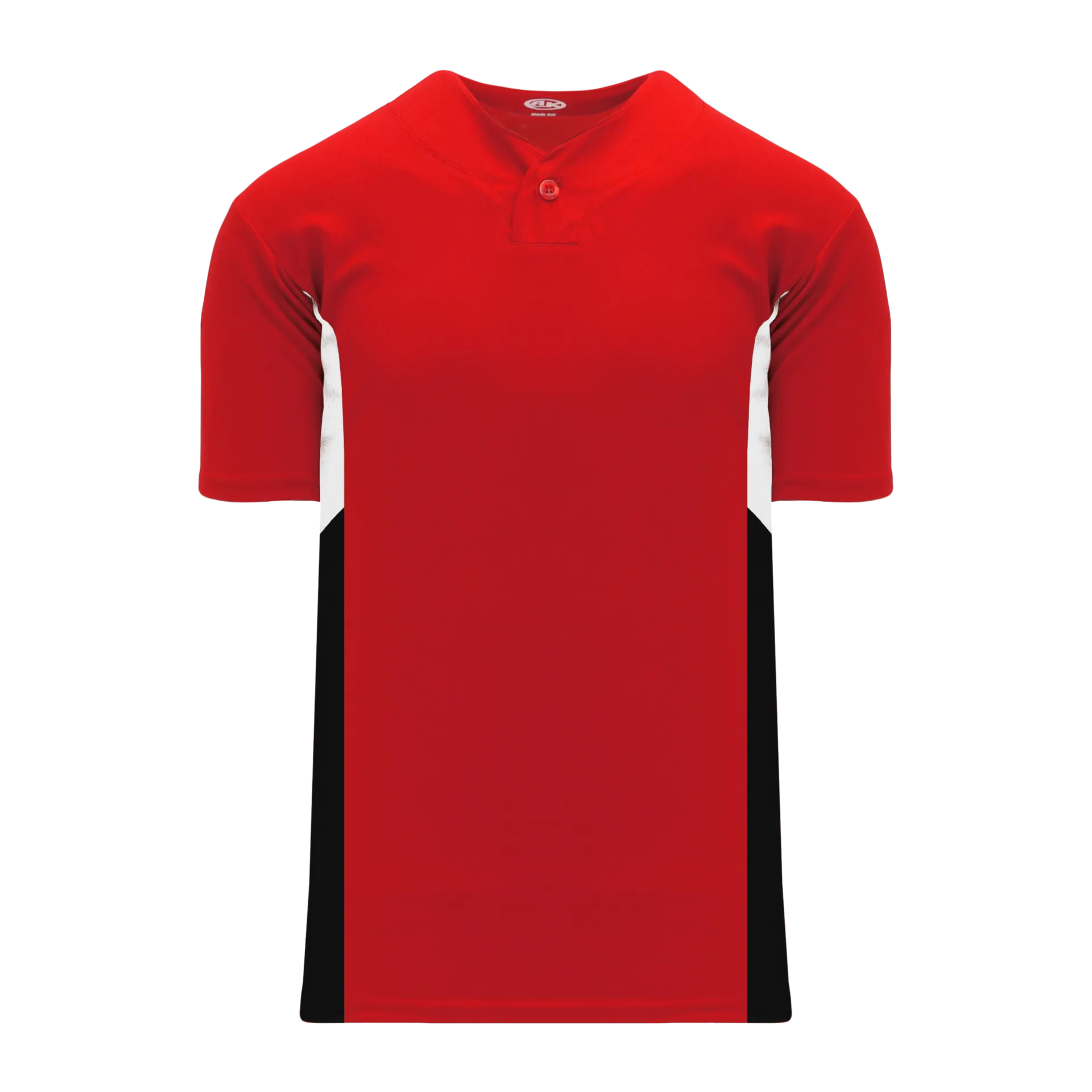 Athletic Knit (AK) BA1763Y-414 Youth Red/White/Black One-Button Baseball Jersey