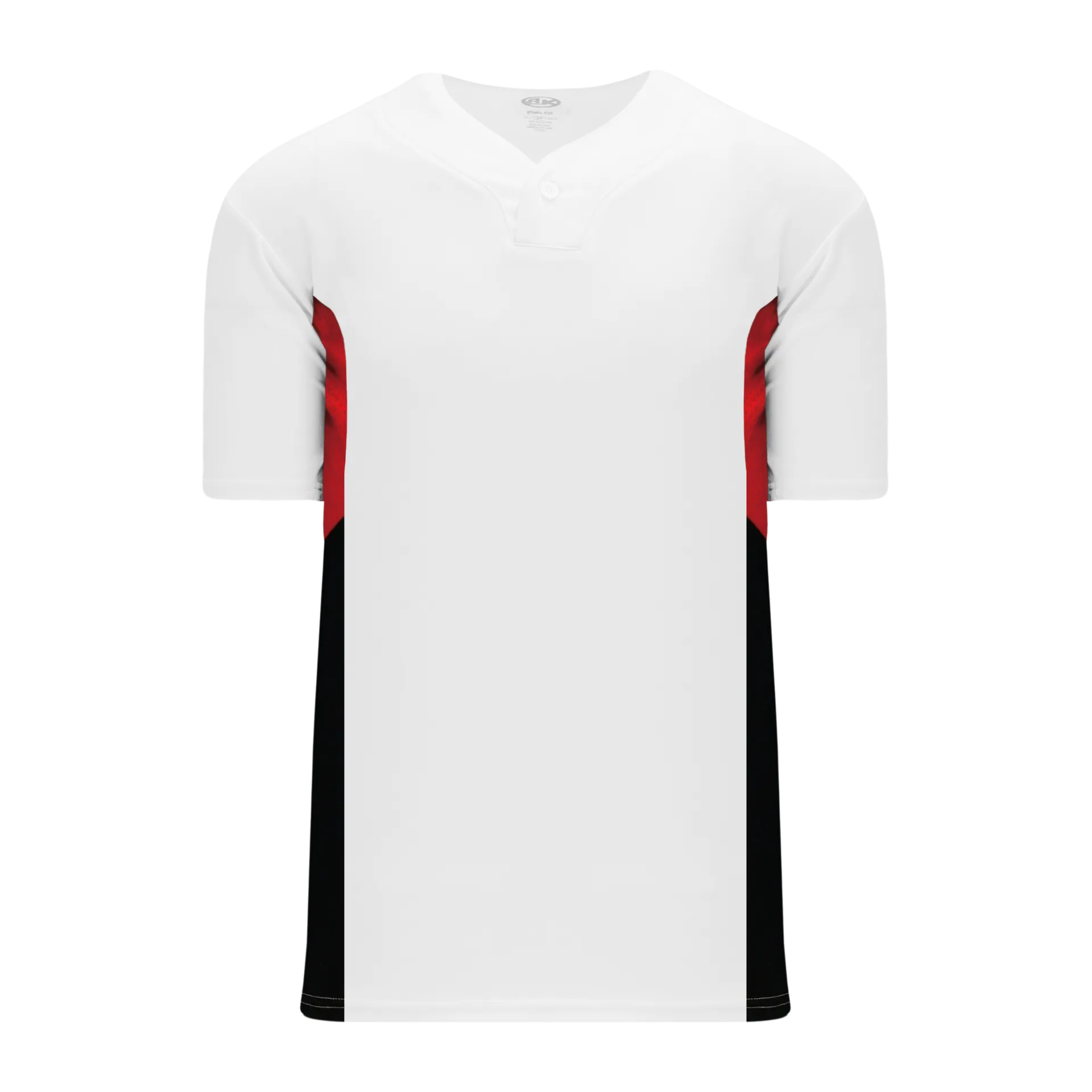 Athletic Knit (AK) BA1763Y-415 Youth White/Red/Black One-Button Baseball Jersey