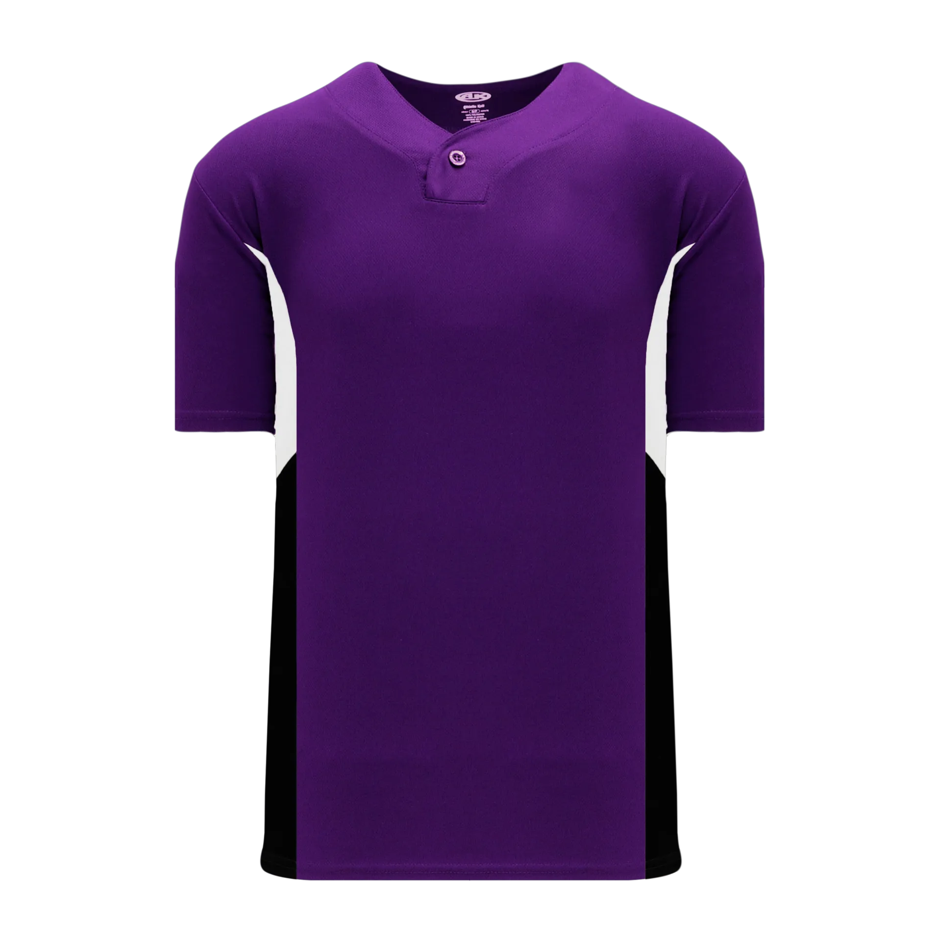 Athletic Knit (AK) BA1763Y-438 Youth Purple/White/Black One-Button Baseball Jersey