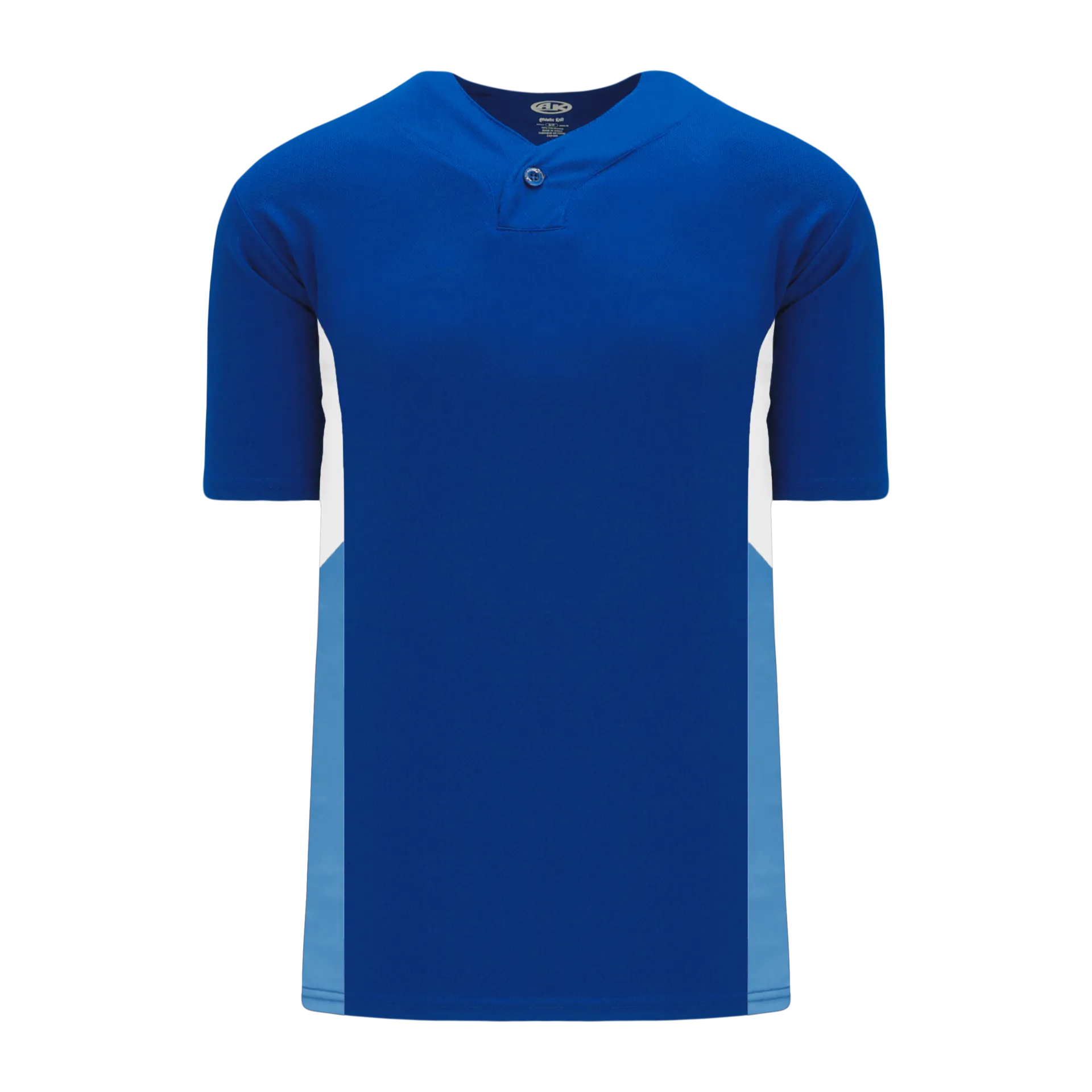 Athletic Knit (AK) BA1763Y-445 Youth Royal Blue/White/Sky Blue One-Button Baseball Jersey