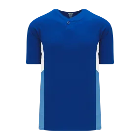 Athletic Knit (AK) BA1763Y-445 Youth Royal Blue/White/Sky Blue One-Button Baseball Jersey