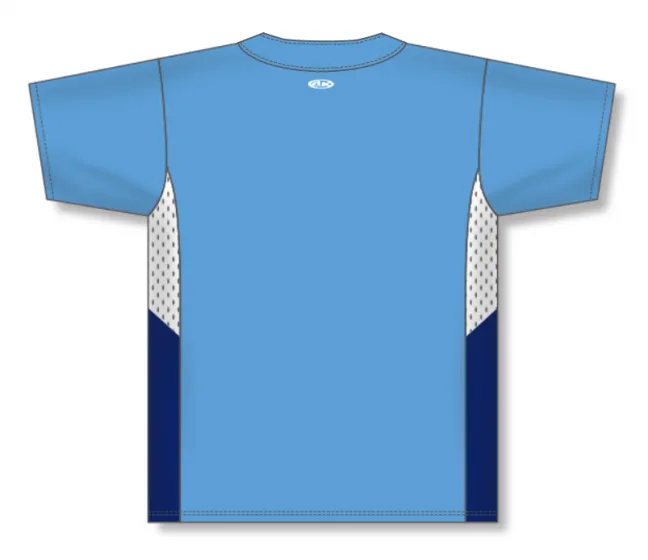 Athletic Knit (AK) BA1763Y-475 Youth Sky Blue/White/Navy One-Button Baseball Jersey
