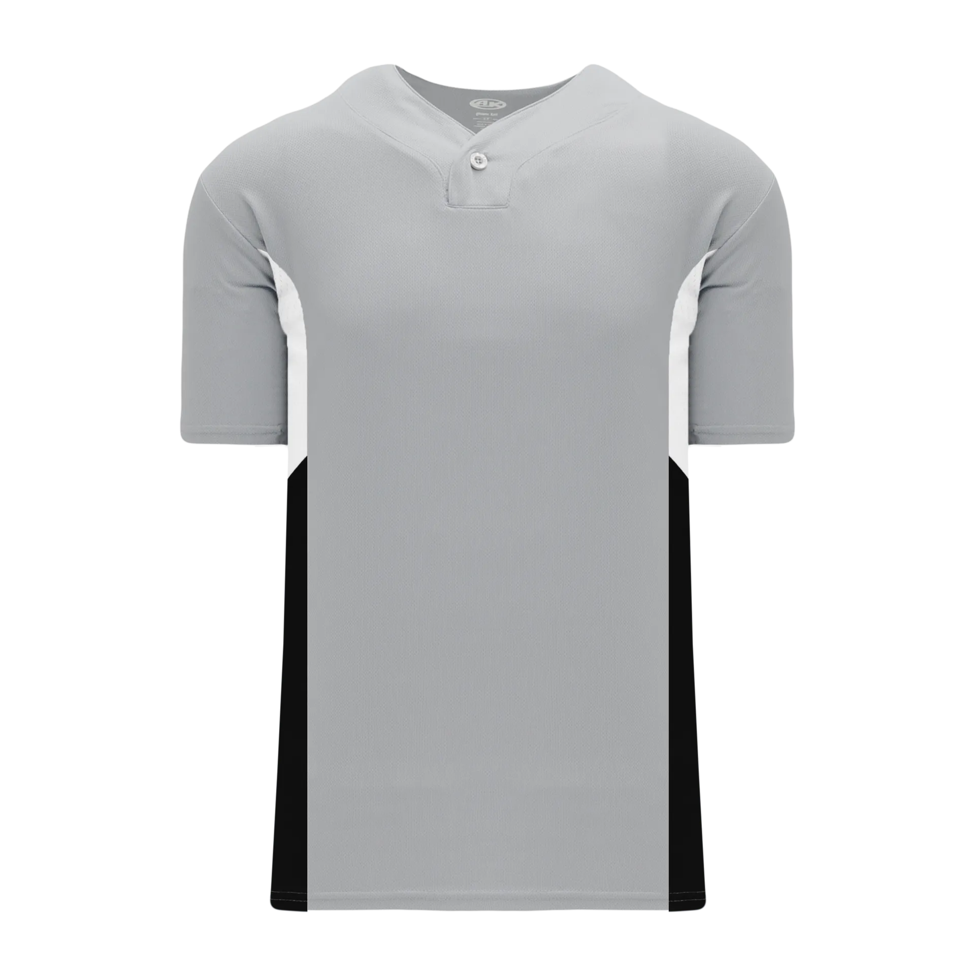 Athletic Knit (AK) BA1763Y-973 Youth Grey/White/Black One-Button Baseball Jersey