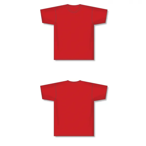 Athletic Knit (AK) BA1800M-005 Mens Red Pullover Baseball Jersey