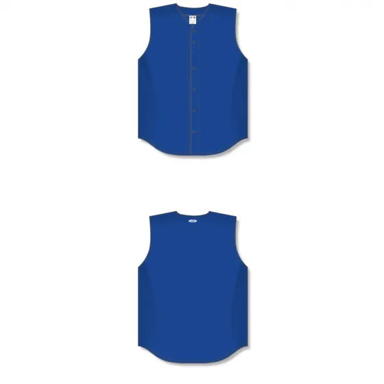 Athletic Knit (AK) BA1812A-002 Adult Royal Blue Sleeveless Full Button Baseball Jersey