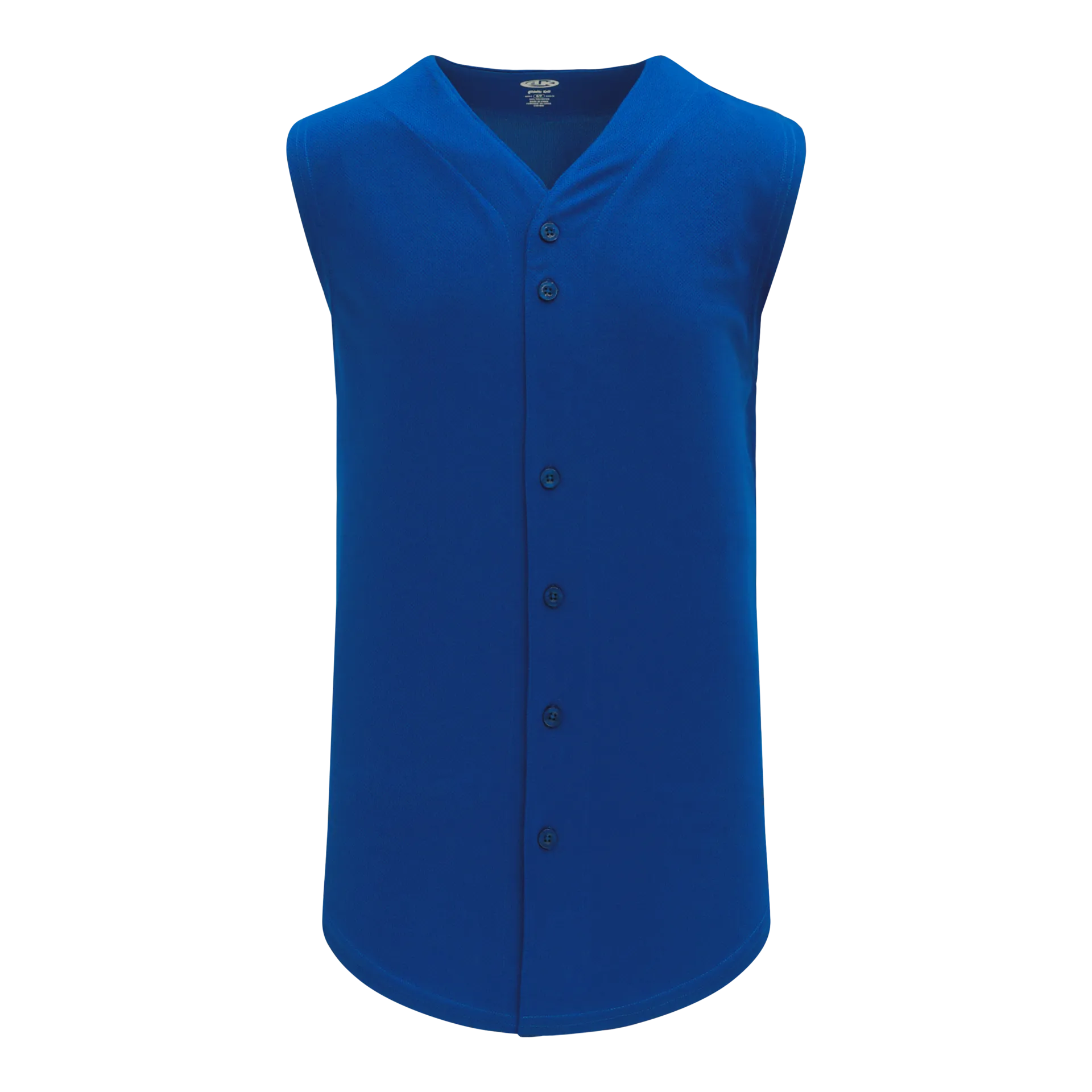 Athletic Knit (AK) BA1812A-002 Adult Royal Blue Sleeveless Full Button Baseball Jersey